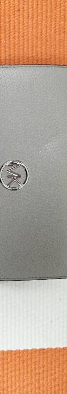 Michael Kors Pebbled Leather Wallet in Light Gray with Silver Logo